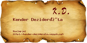 Kender Dezideráta névjegykártya